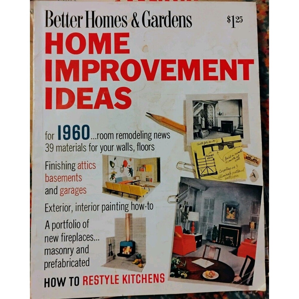 Vtg 1960 Better Homes and Gardens Home Improvement Ideas Magazine Mid Century MC